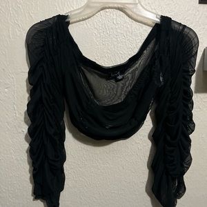 Sheer Black Crop